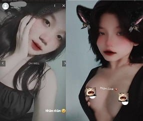 นอนหลับลูกสาวสองคนที่ถูกใส่เข้าไปในหี