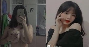 บังคับให้เต้านมใหญ่สองตัวสัมผัสและสัมผัส